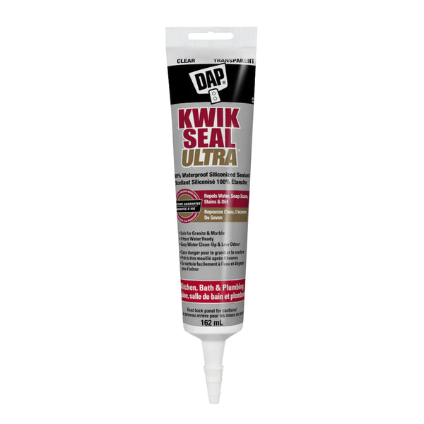 DAP Kwik Seal Ultra (100% Waterproof Siliconized Sealant) White - 162ml